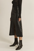 Brae Leather Midi Skirt