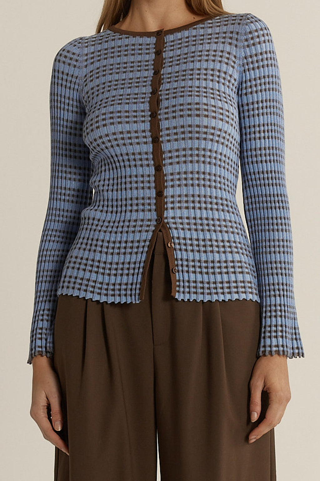 Nesta Check Knit Top