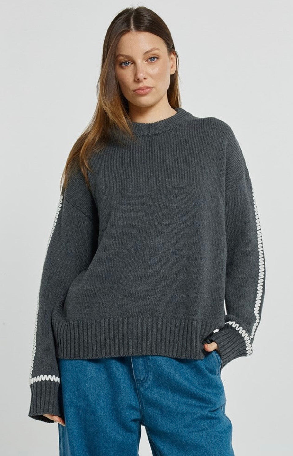 Contrast Stitch Sweater
