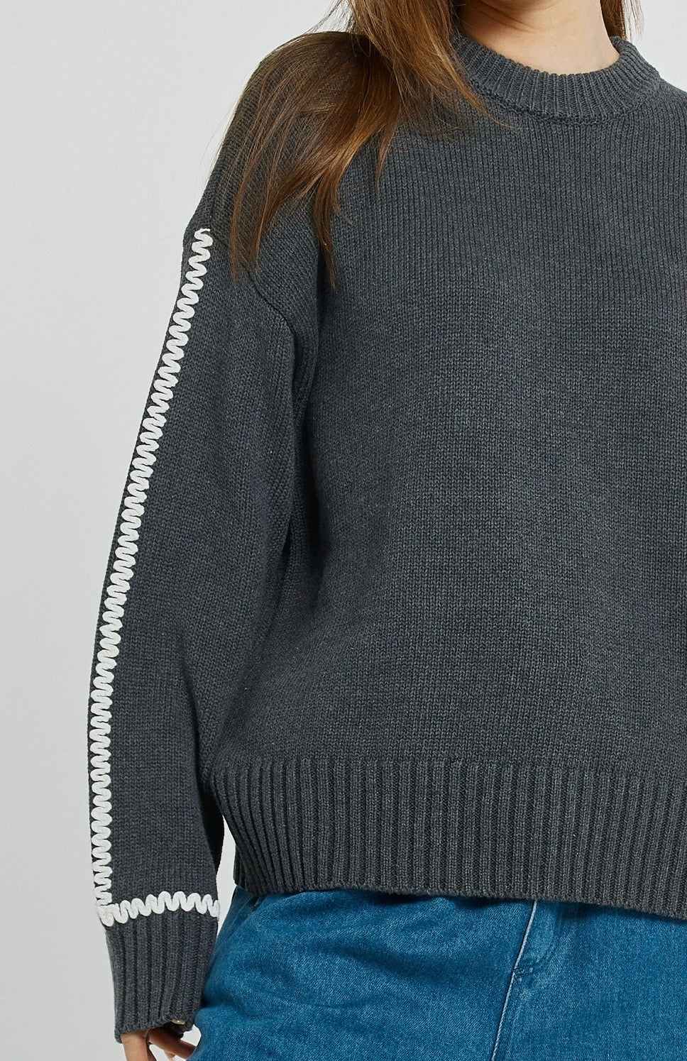 Contrast Stitch Sweater
