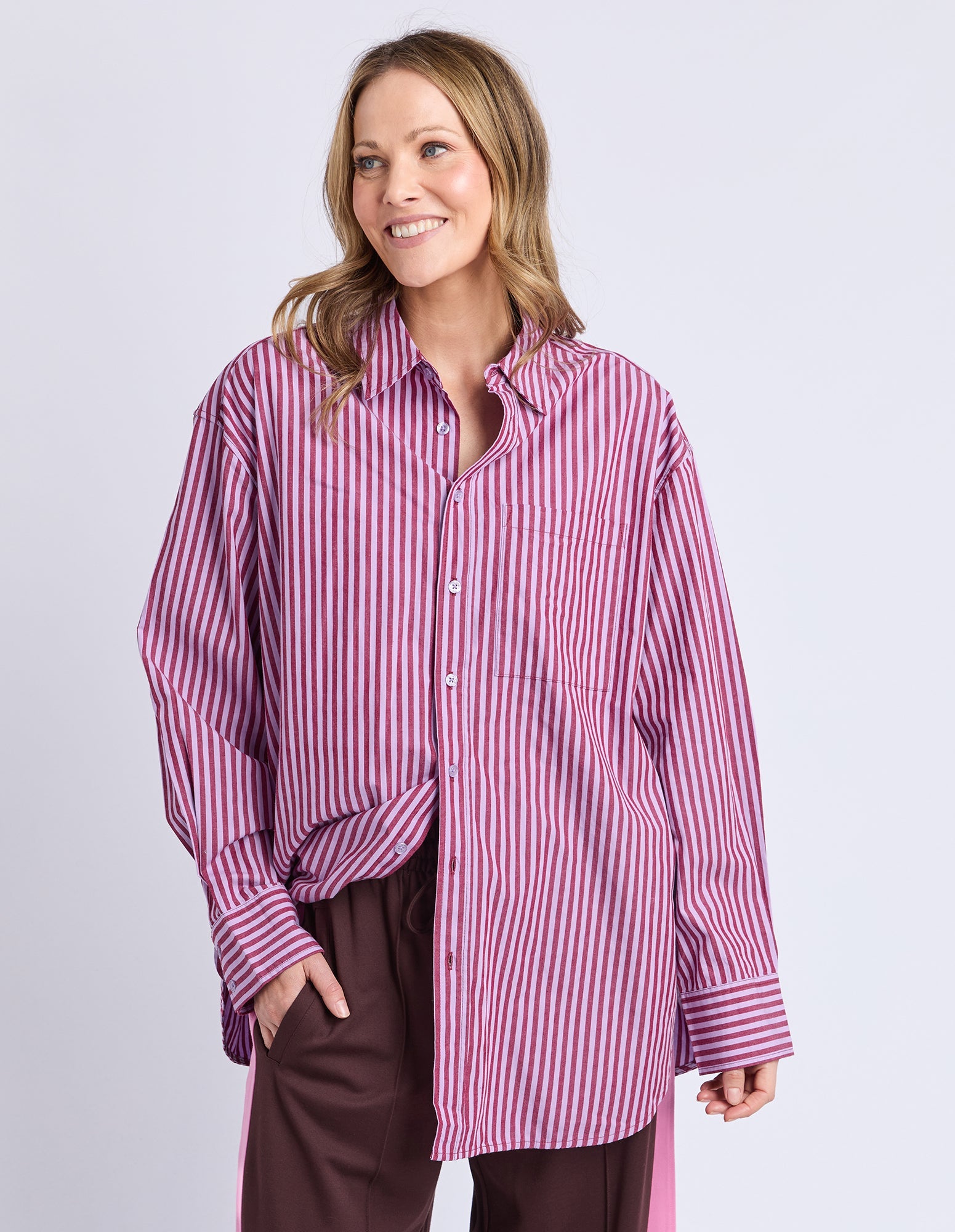 Lila Stripe Shirt