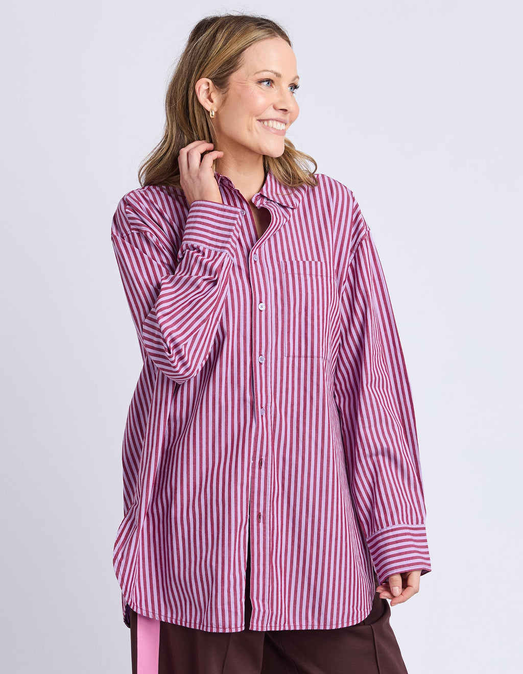 Lila Stripe Shirt