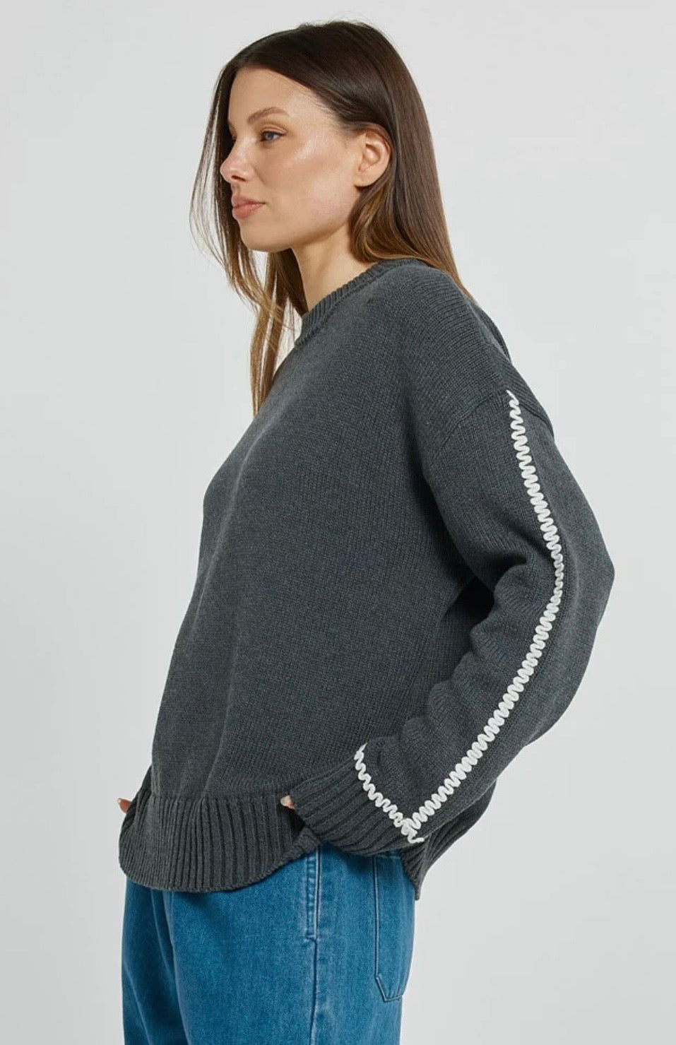 Contrast Stitch Sweater