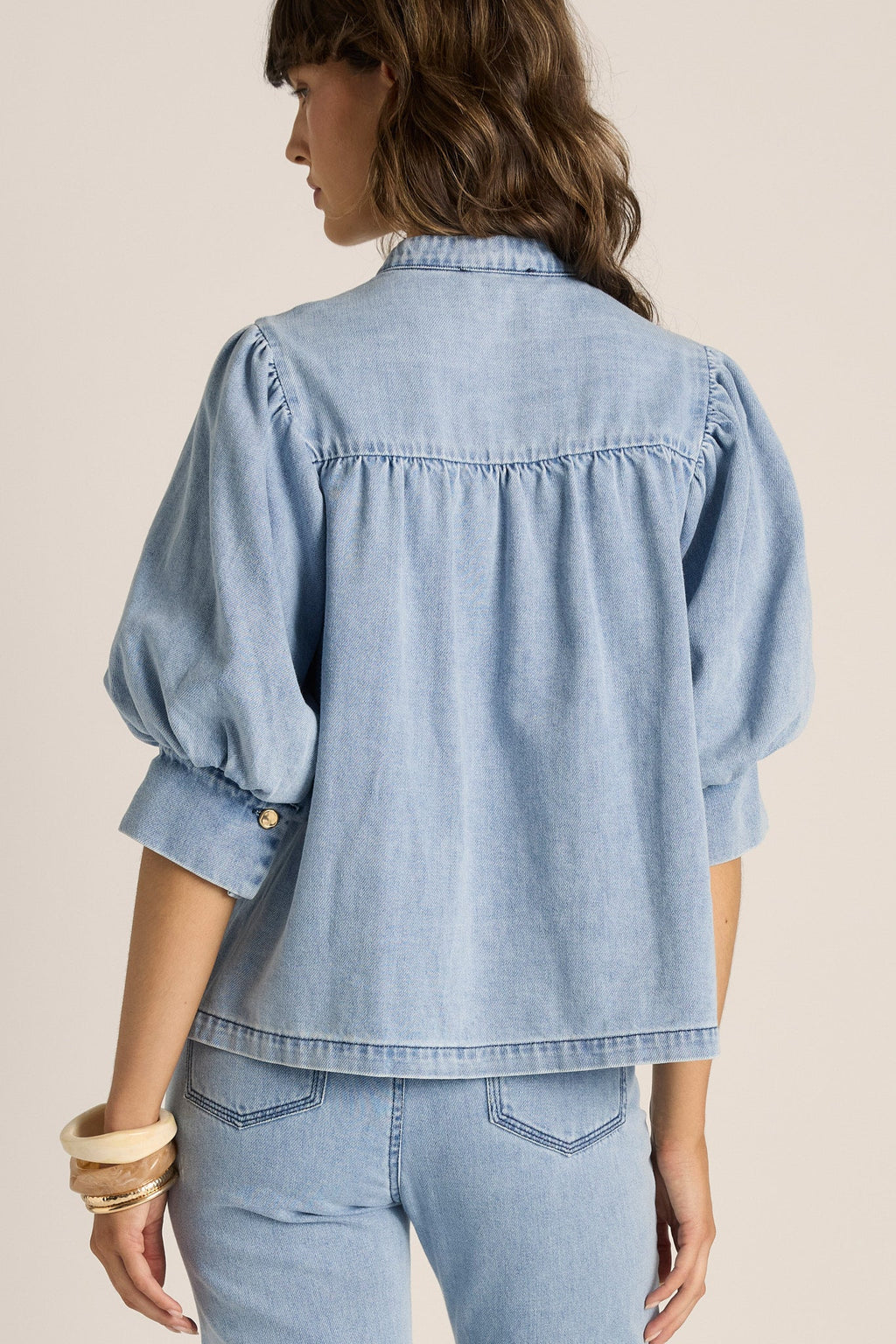 Lila Denim Balloon Shirt