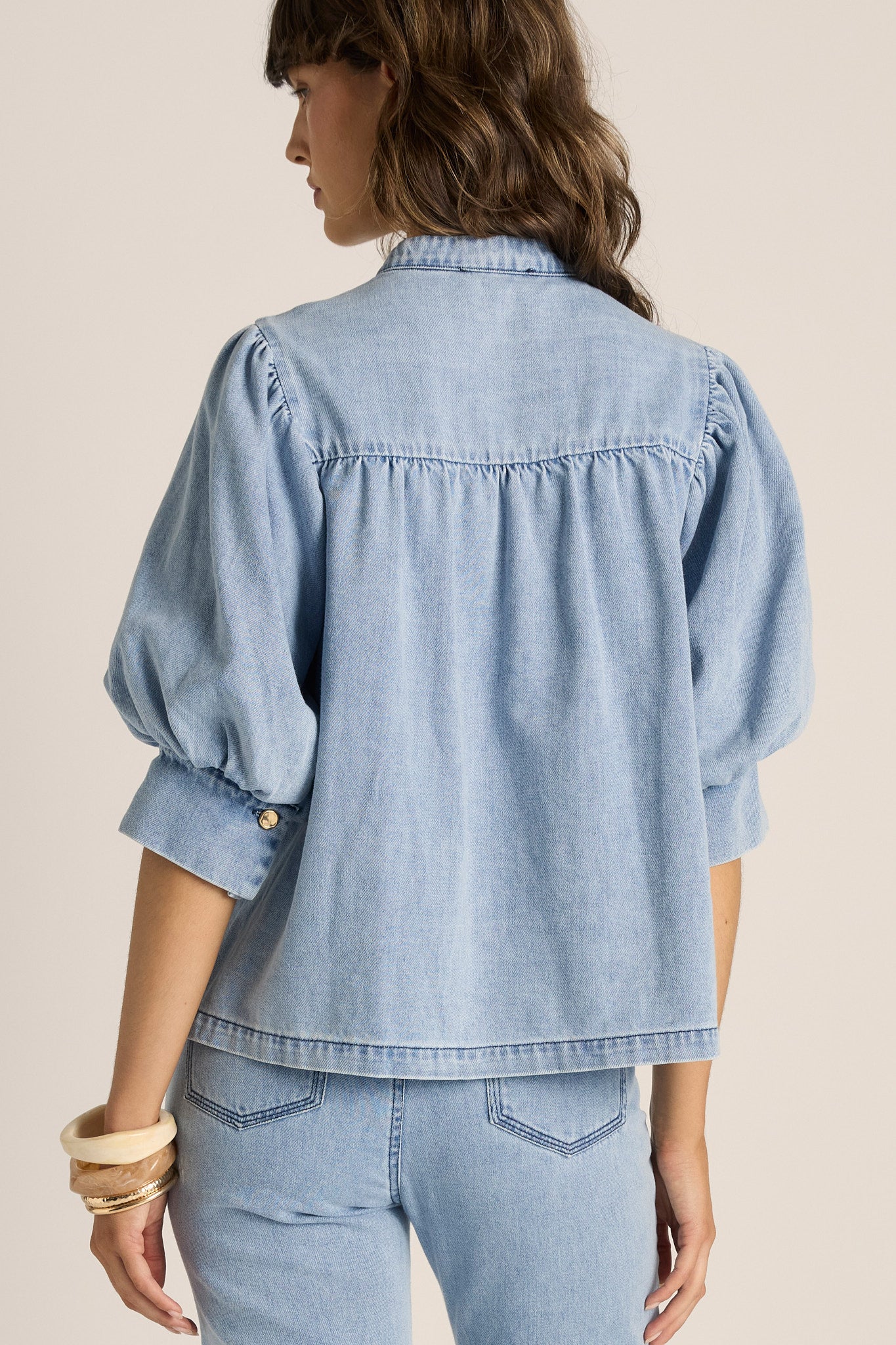 Lila Denim Balloon Shirt