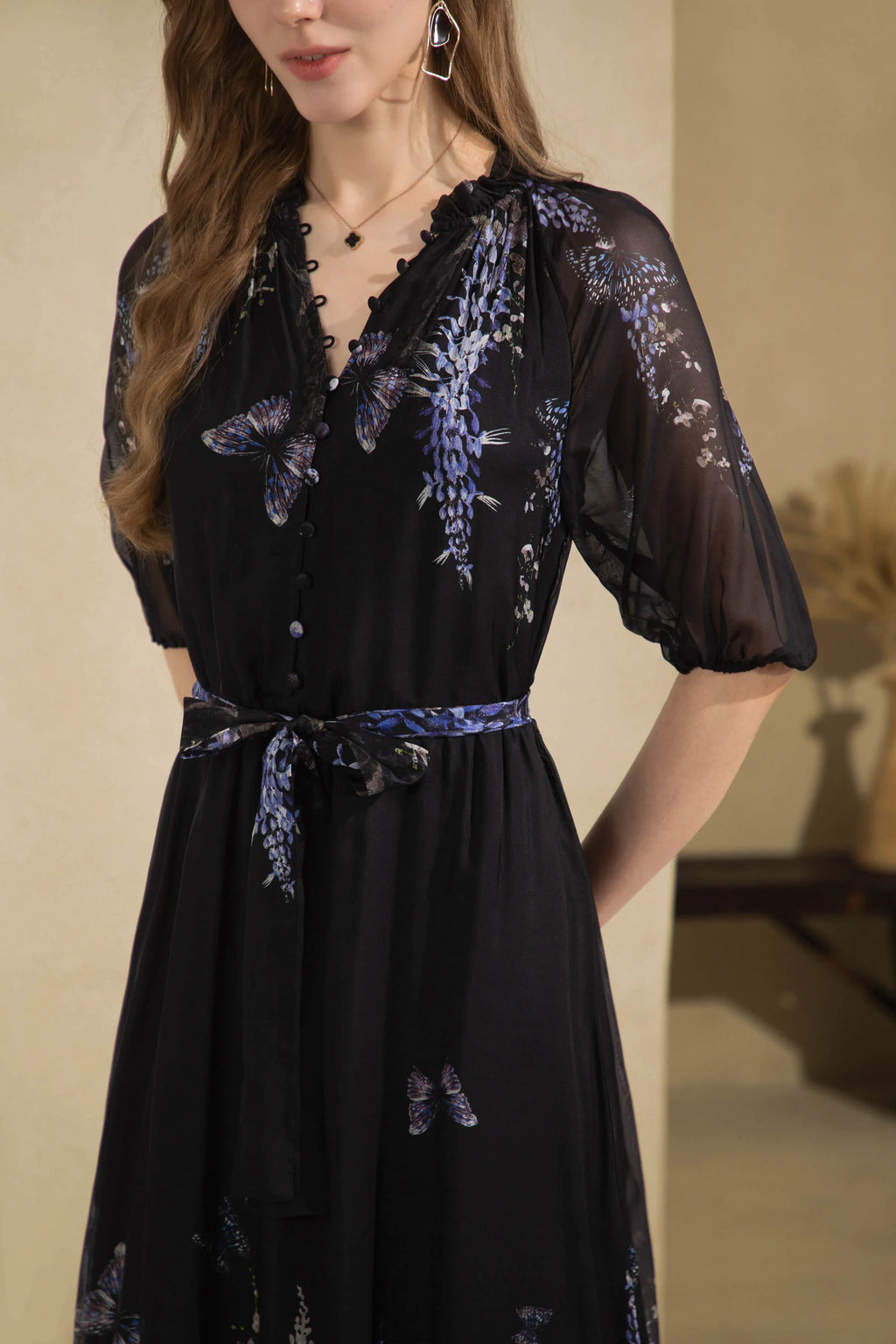 Aerin Printed Long Dress