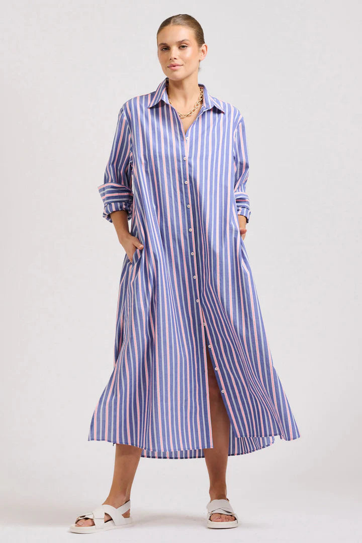 The Luna Oversized Linen Long Shirtdress