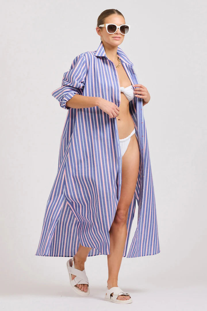 The Luna Oversized Linen Long Shirtdress