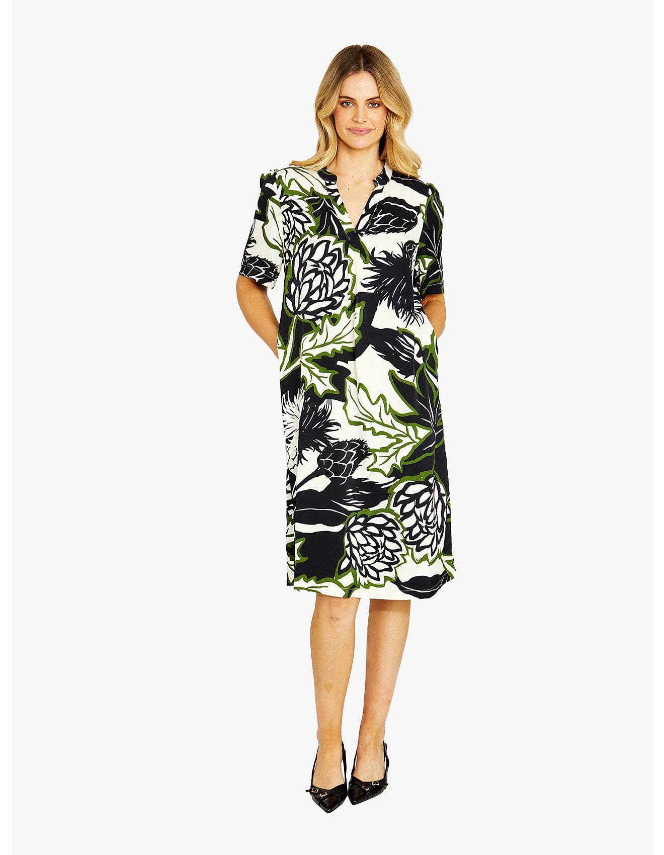 Abstract Floral Shift Dress