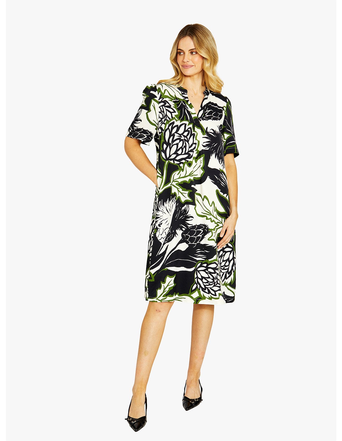 Abstract Floral Shift Dress