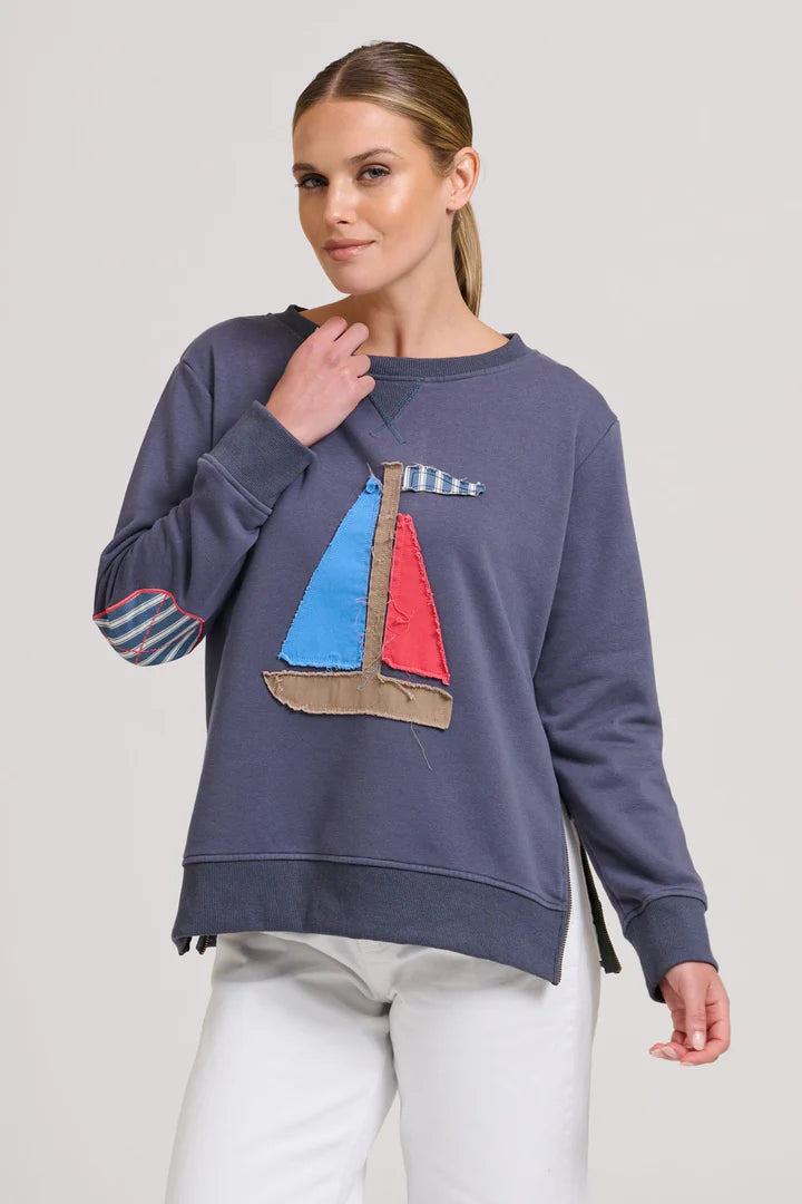 Classic Zipside Sail Boat Sweatshirt