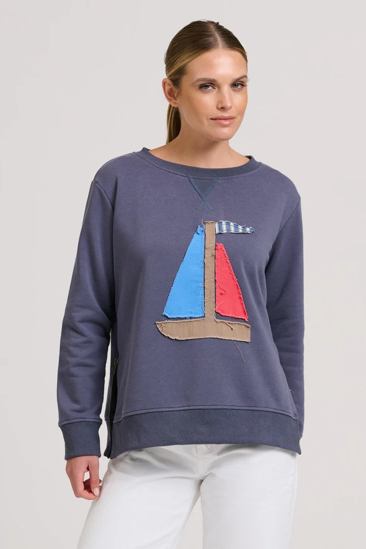 Classic Zipside Sail Boat Sweatshirt