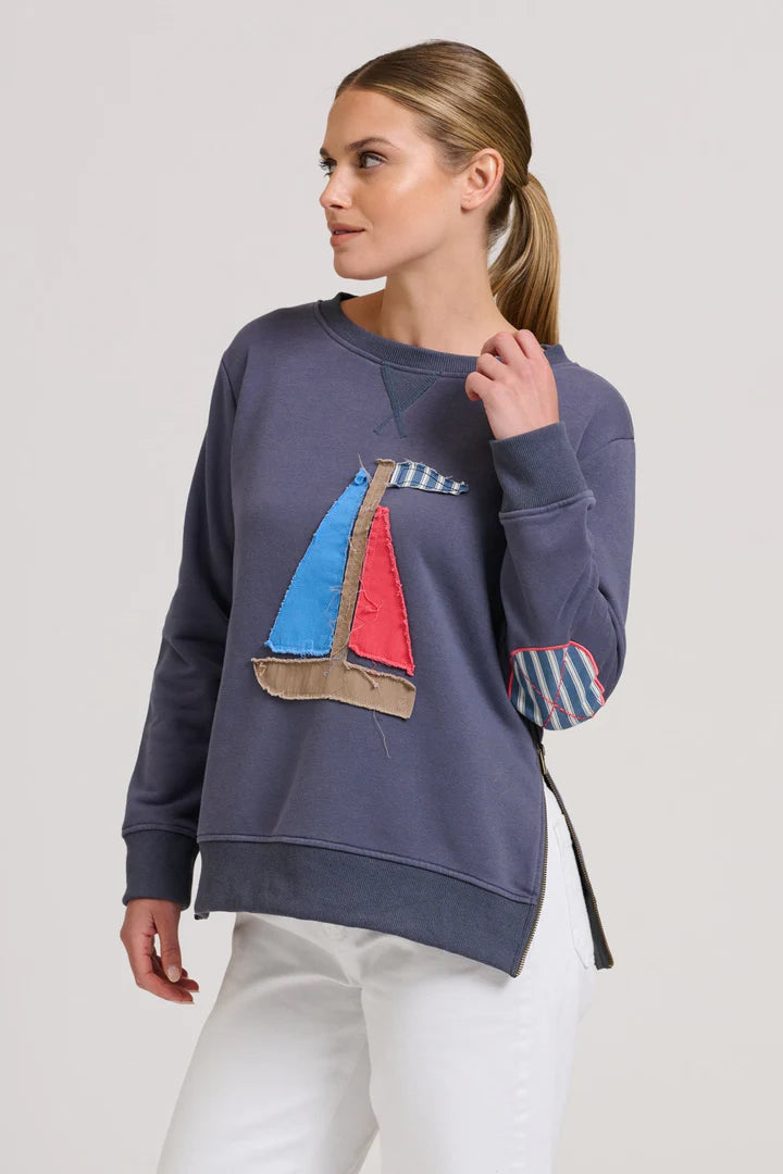Classic Zipside Sail Boat Sweatshirt