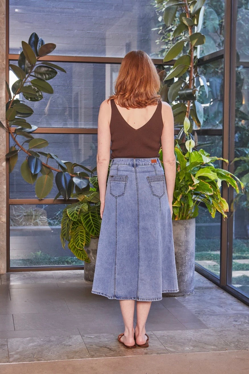 Kenley A Line Midi Skirt