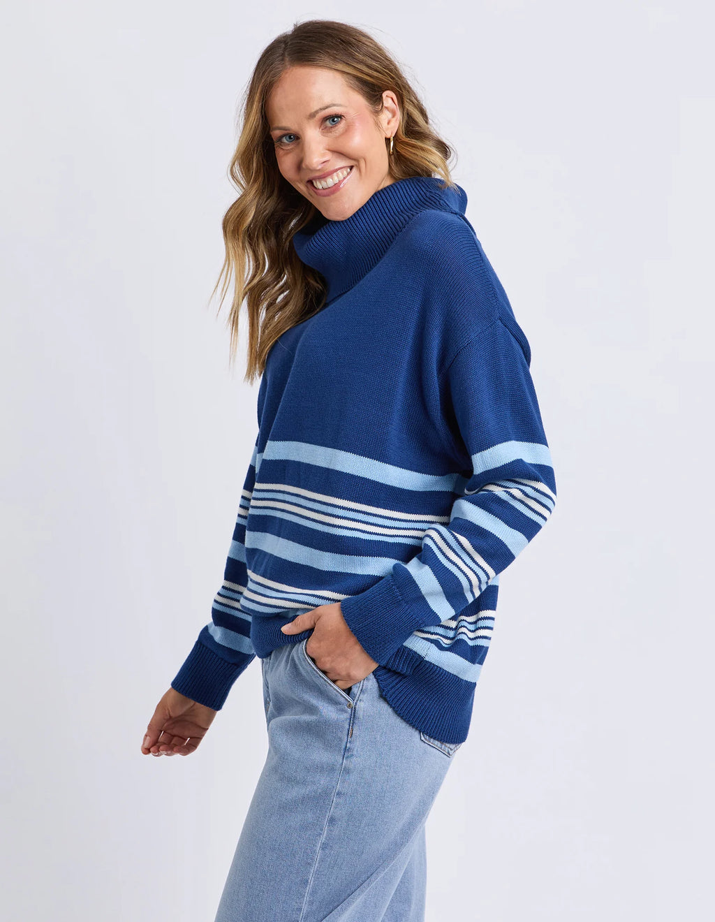Striped Roll Neck Sweater