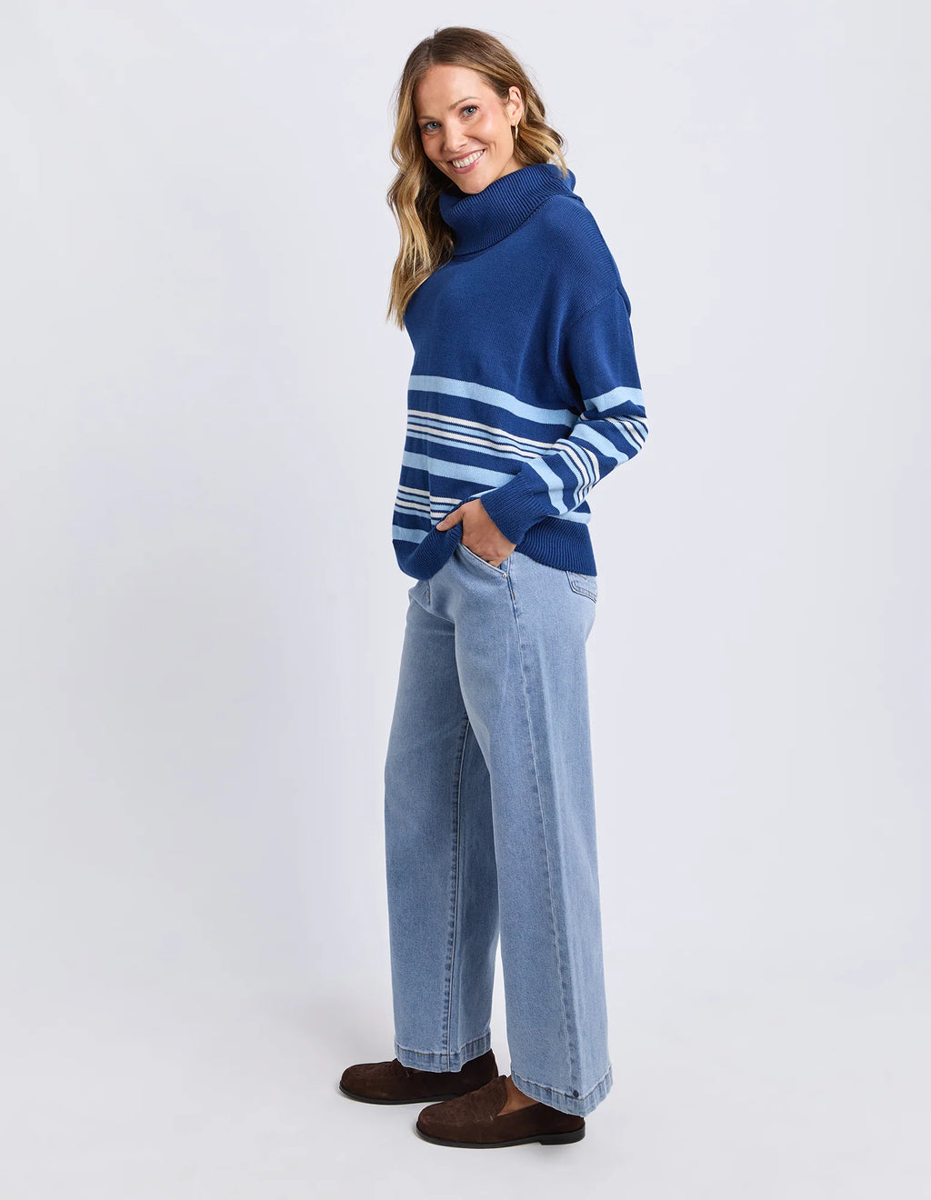 Striped Roll Neck Sweater