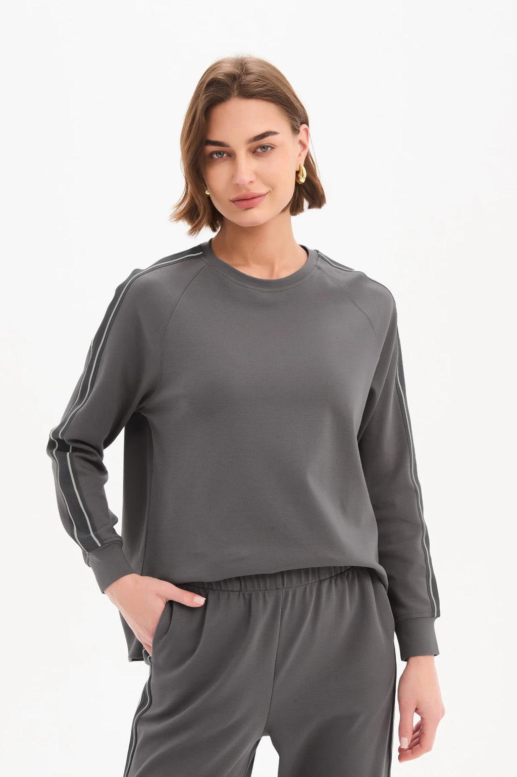 Stripe Sleeve Sweat