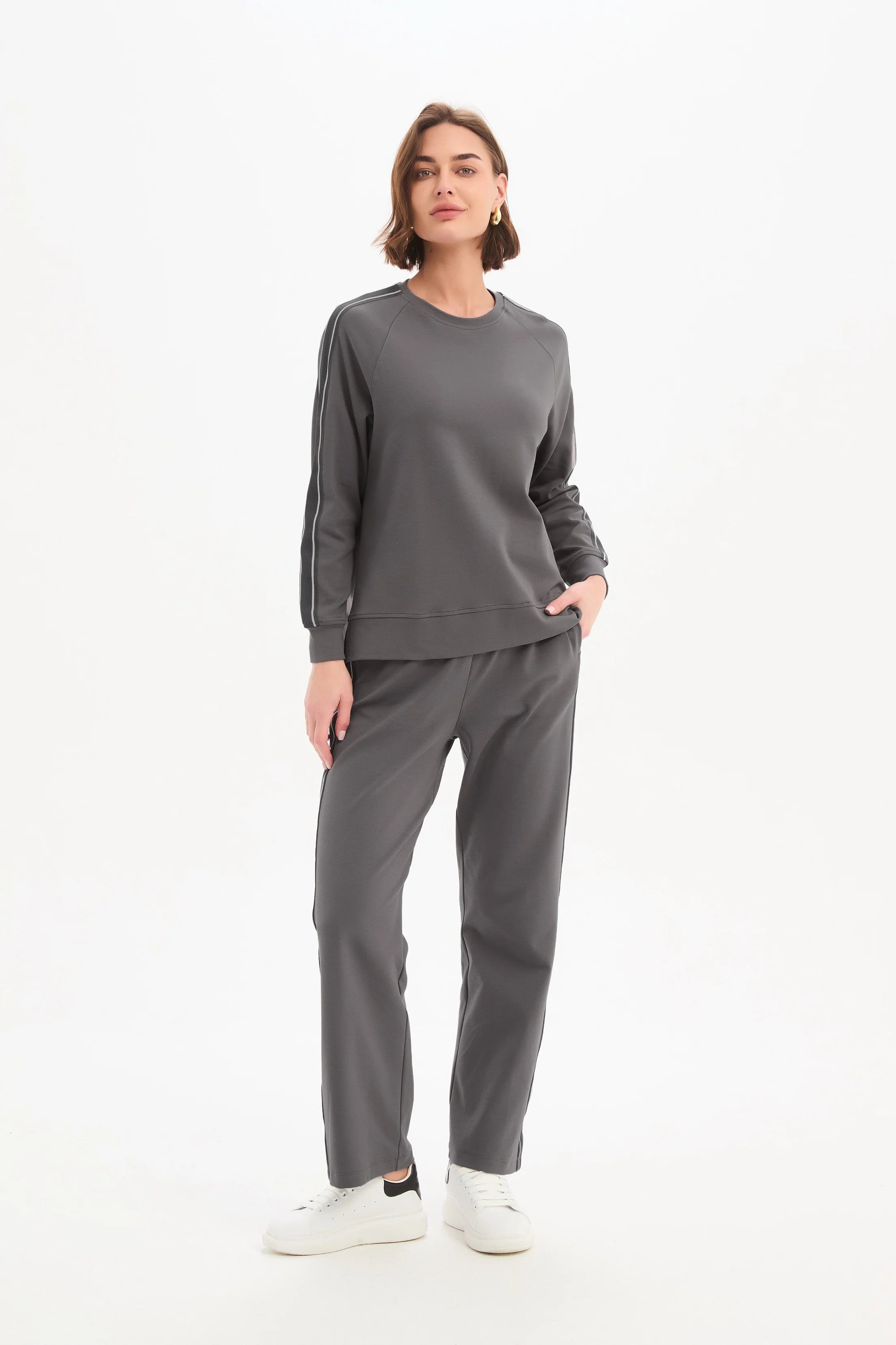 Stripe Sleeve Sweat