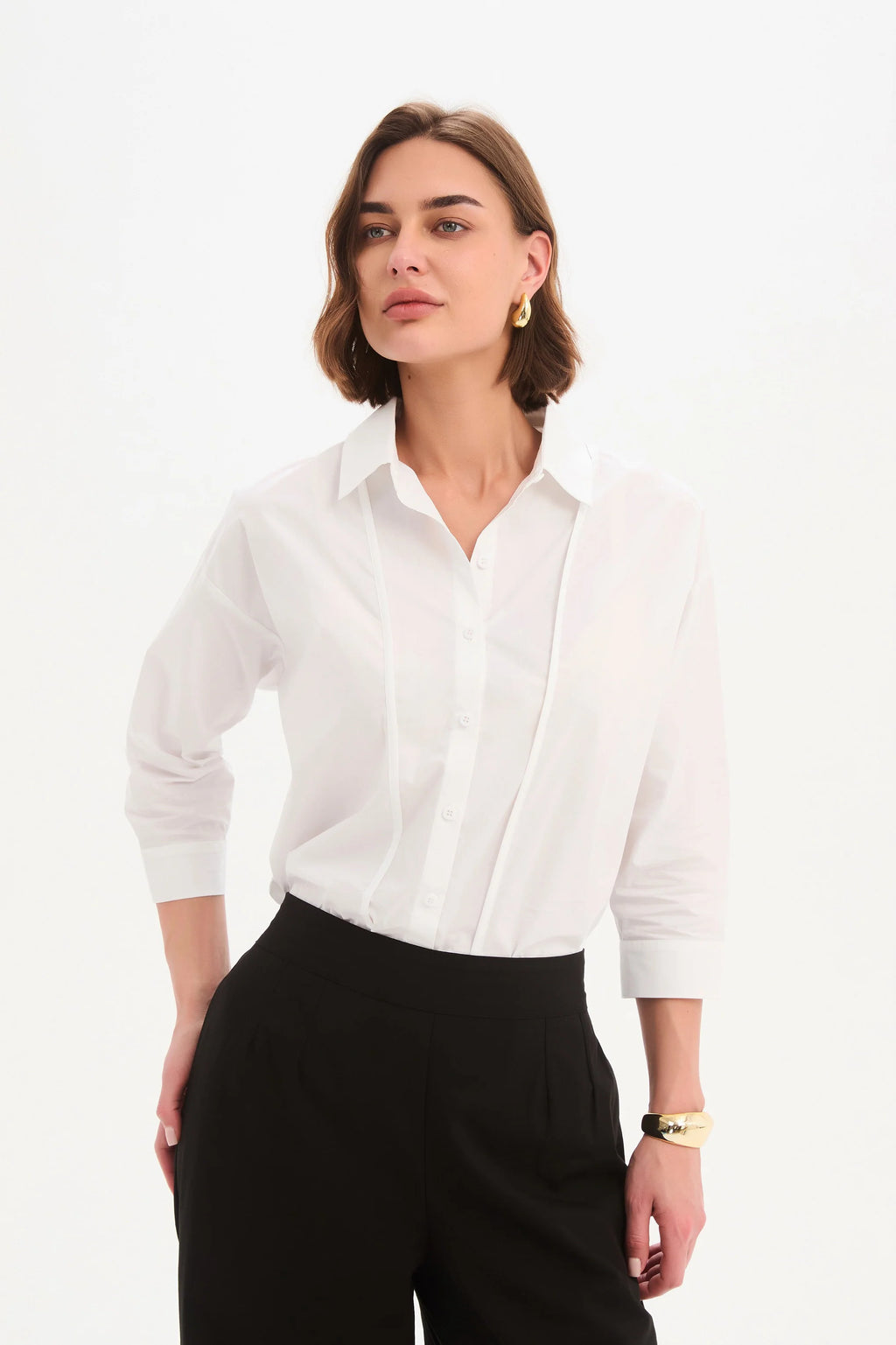 Panel Front Bind Shirt