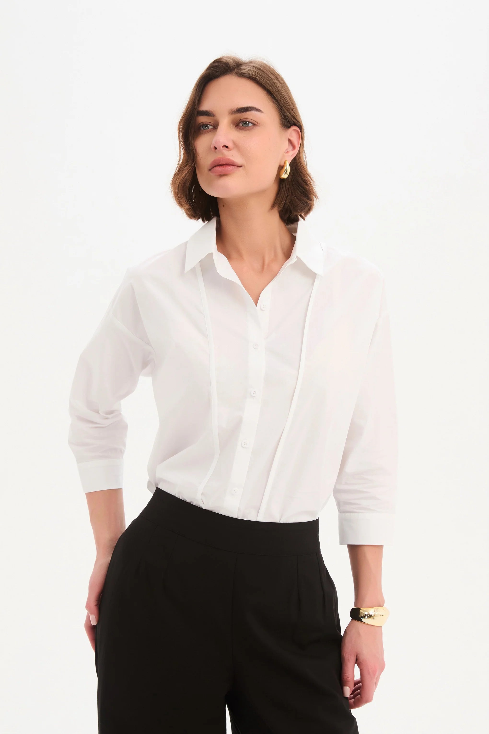 Panel Front Bind Shirt