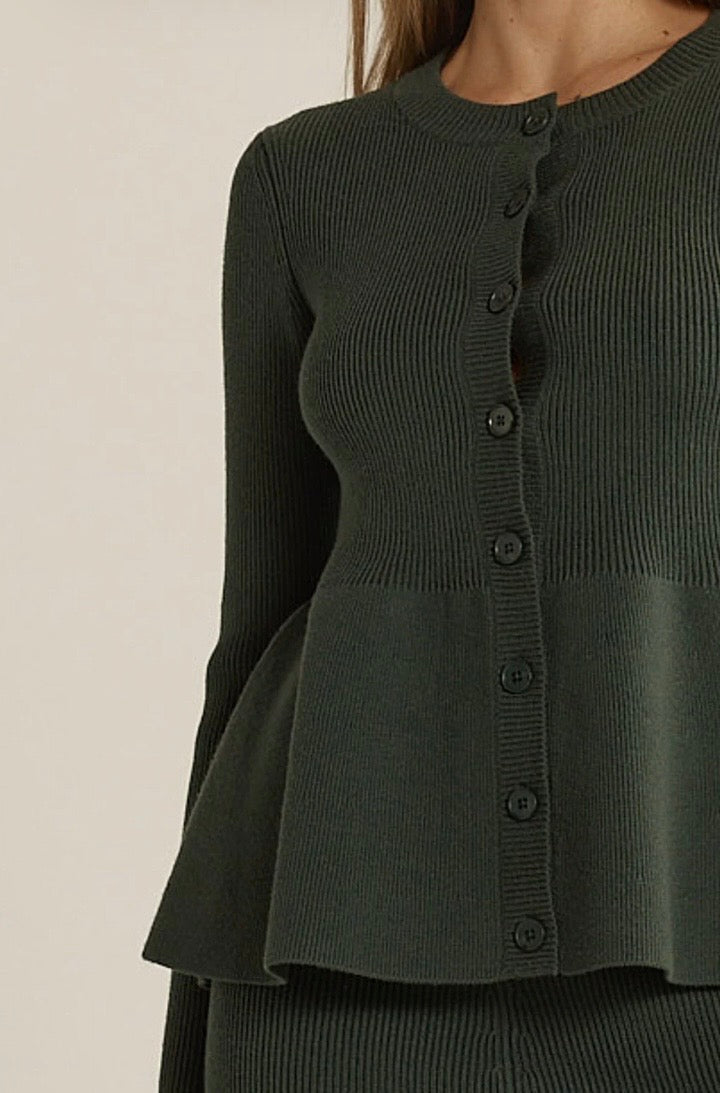 Vale Peplum Cardigan
