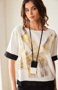 Metallic Brush Top