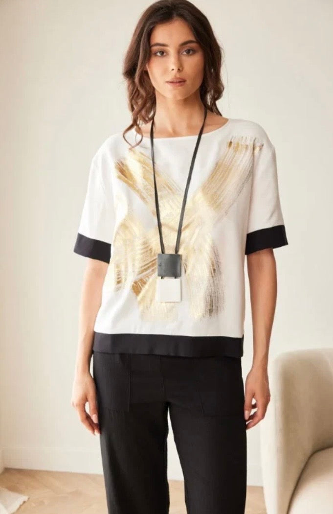 Metallic Brush Top