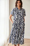 Geo Block Print Dress