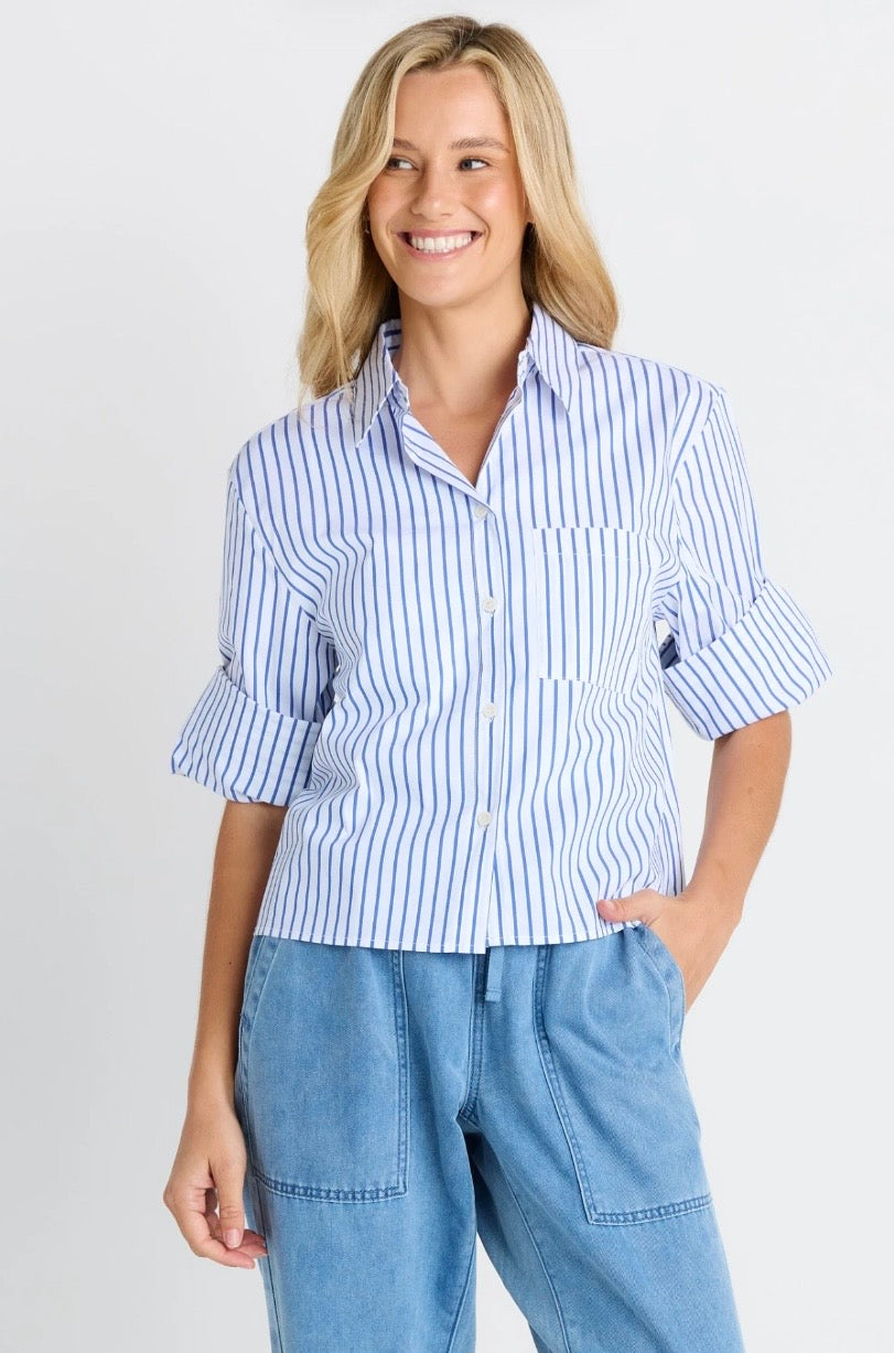 Cropped Poplin Shirt