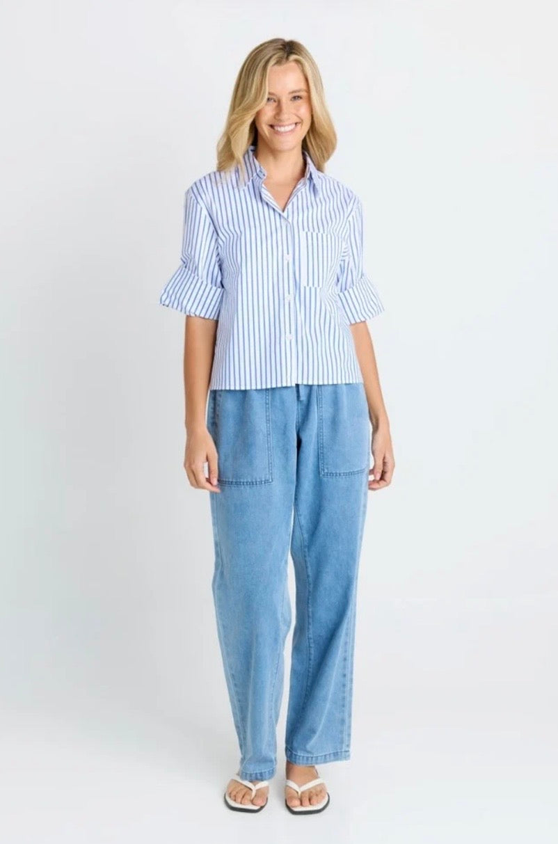 Cropped Poplin Shirt