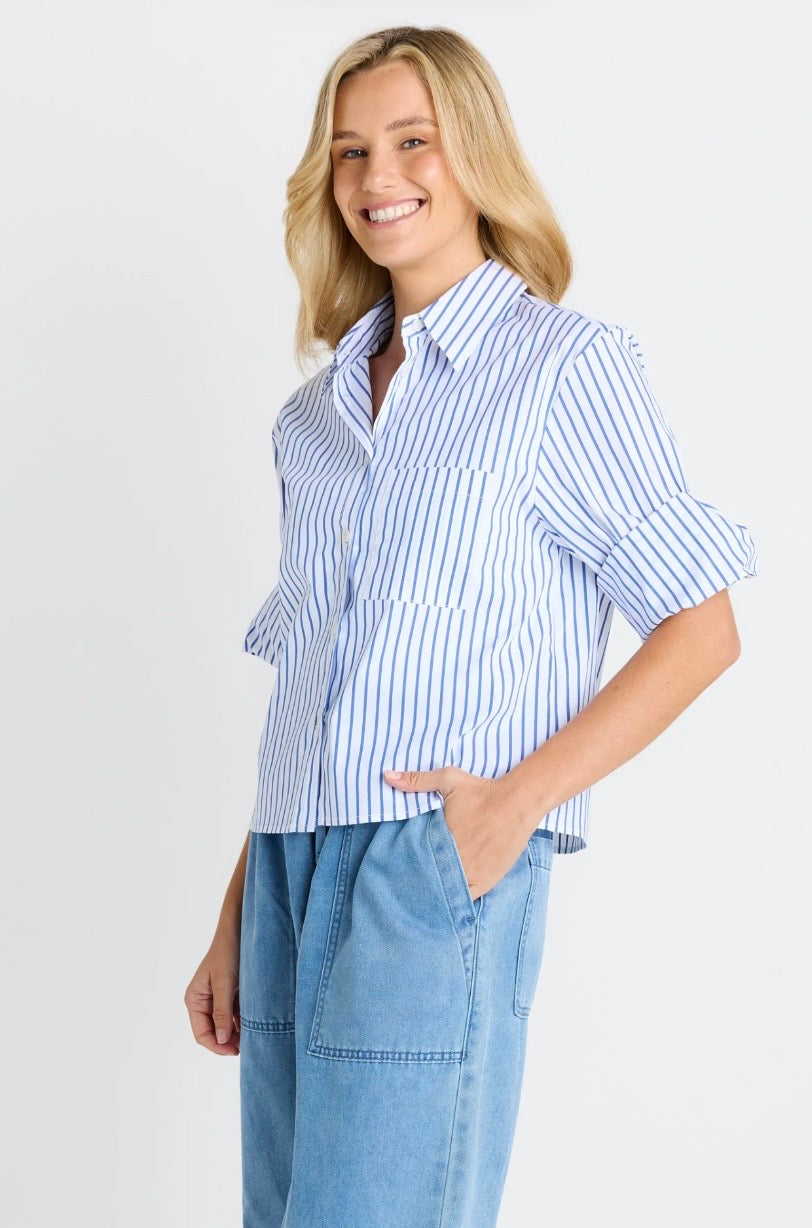 Cropped Poplin Shirt