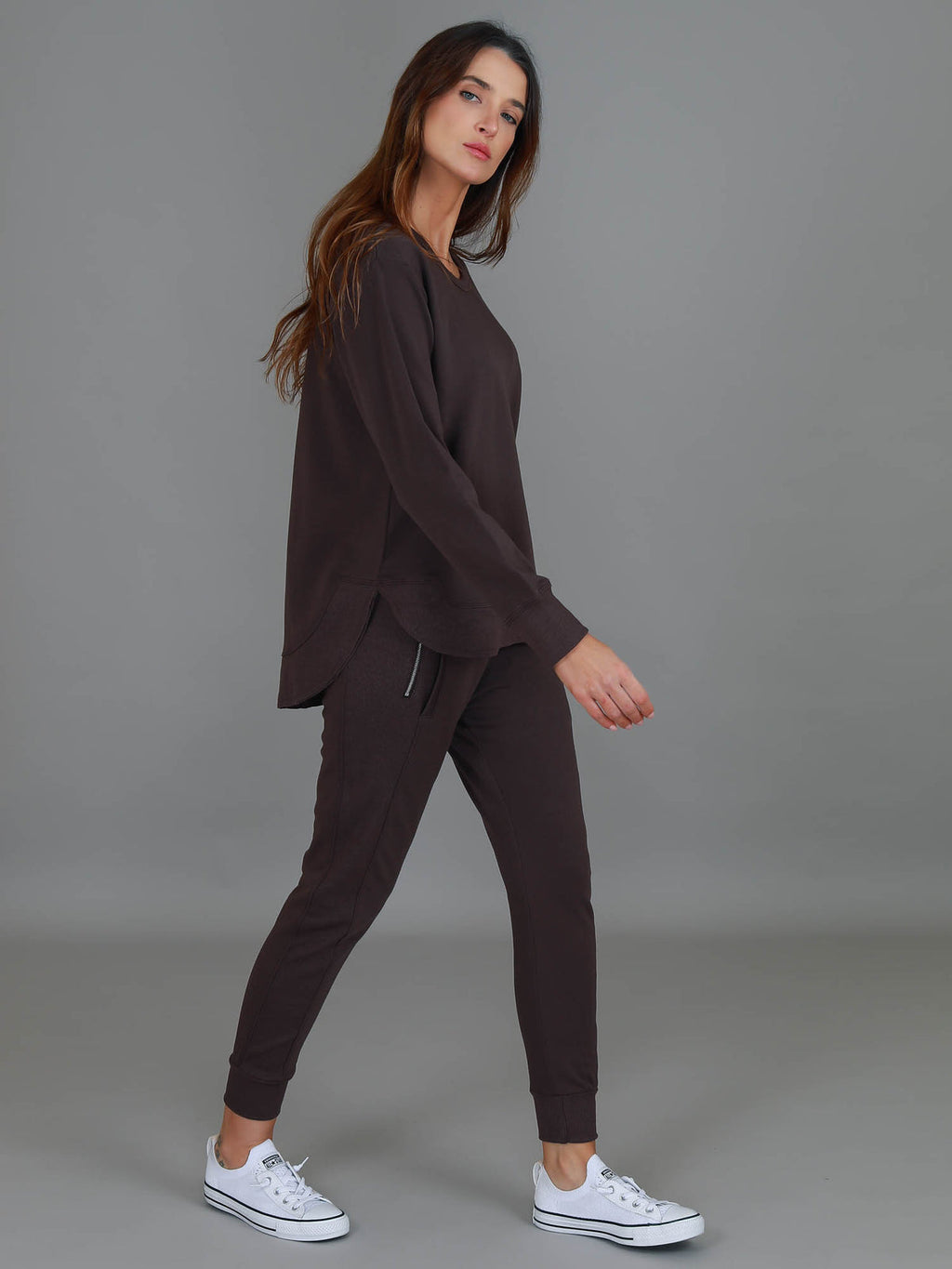 Charlette Curve Hem Sweater
