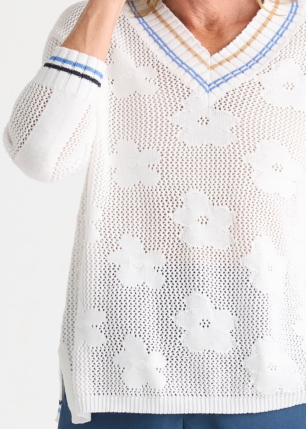 Floral Pointelle Vee
