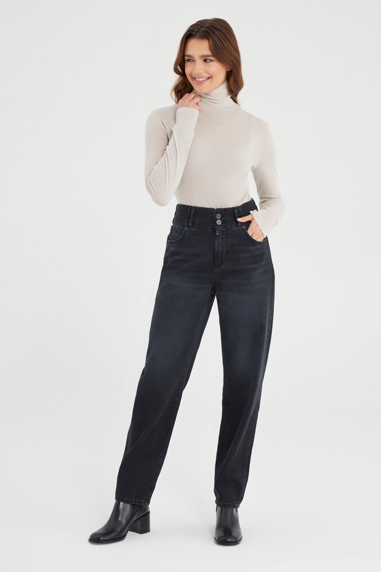 Jasmin High Waist Cropped Length Jogger Jeans - Length (L02-L32)