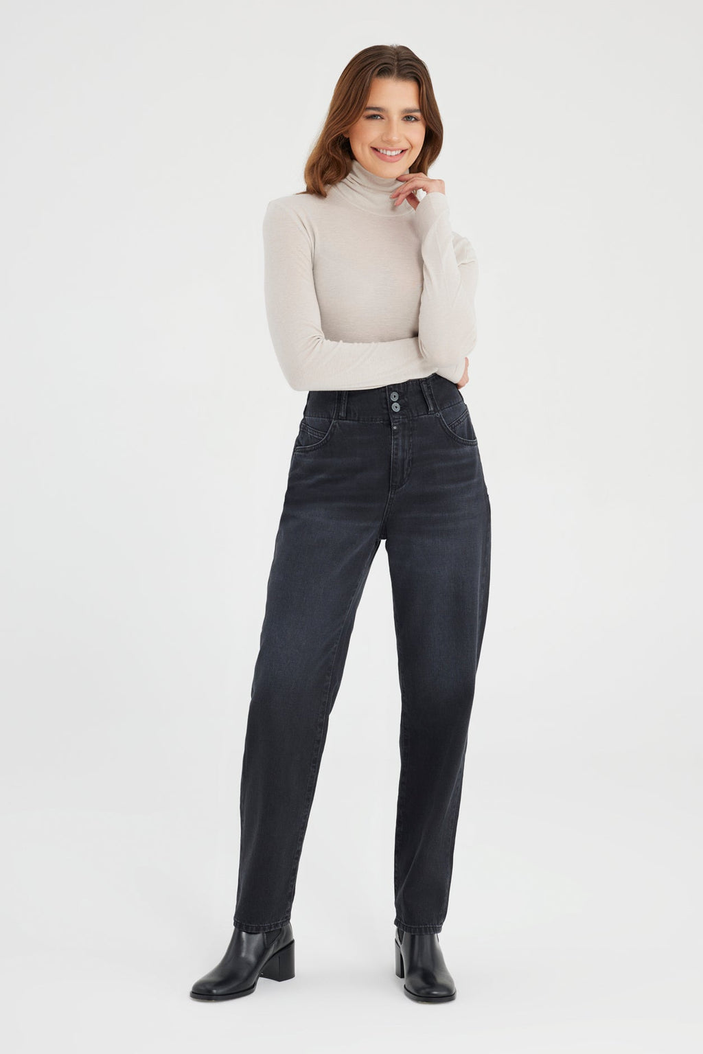 Jasmin High Waist Cropped Length Jogger Jeans - Length (L02-L32)