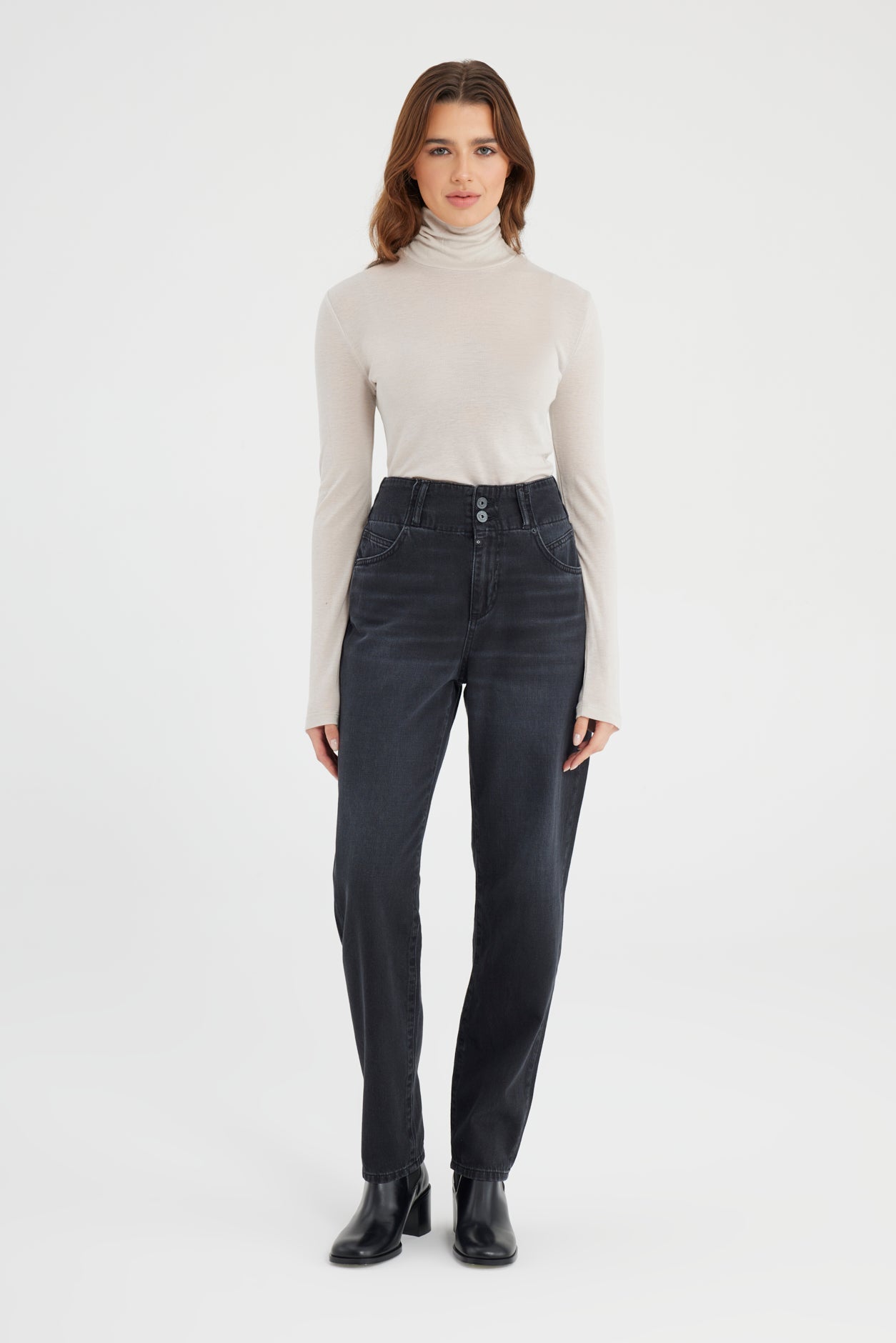 Jasmin High Waist Cropped Length Jogger Jeans - Length (L02-L32)