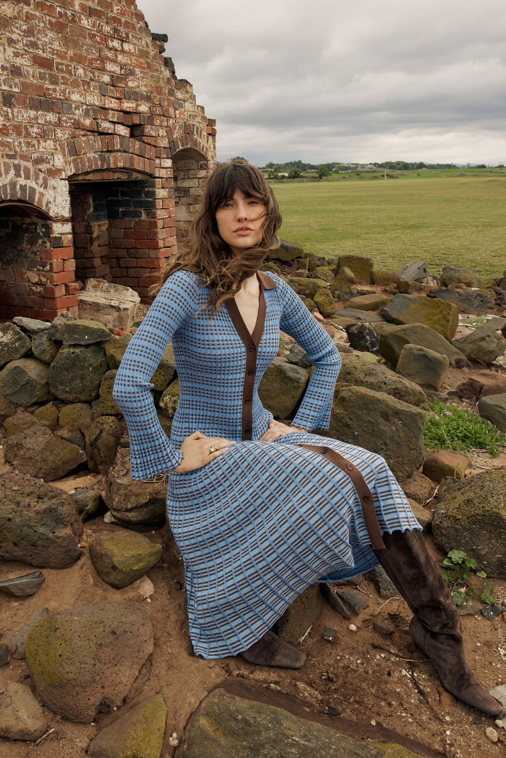 Nesta Check Knit Dress