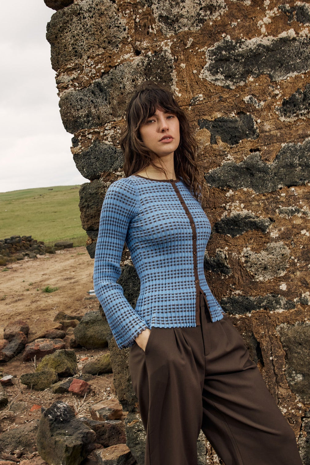 Nesta Check Knit Top