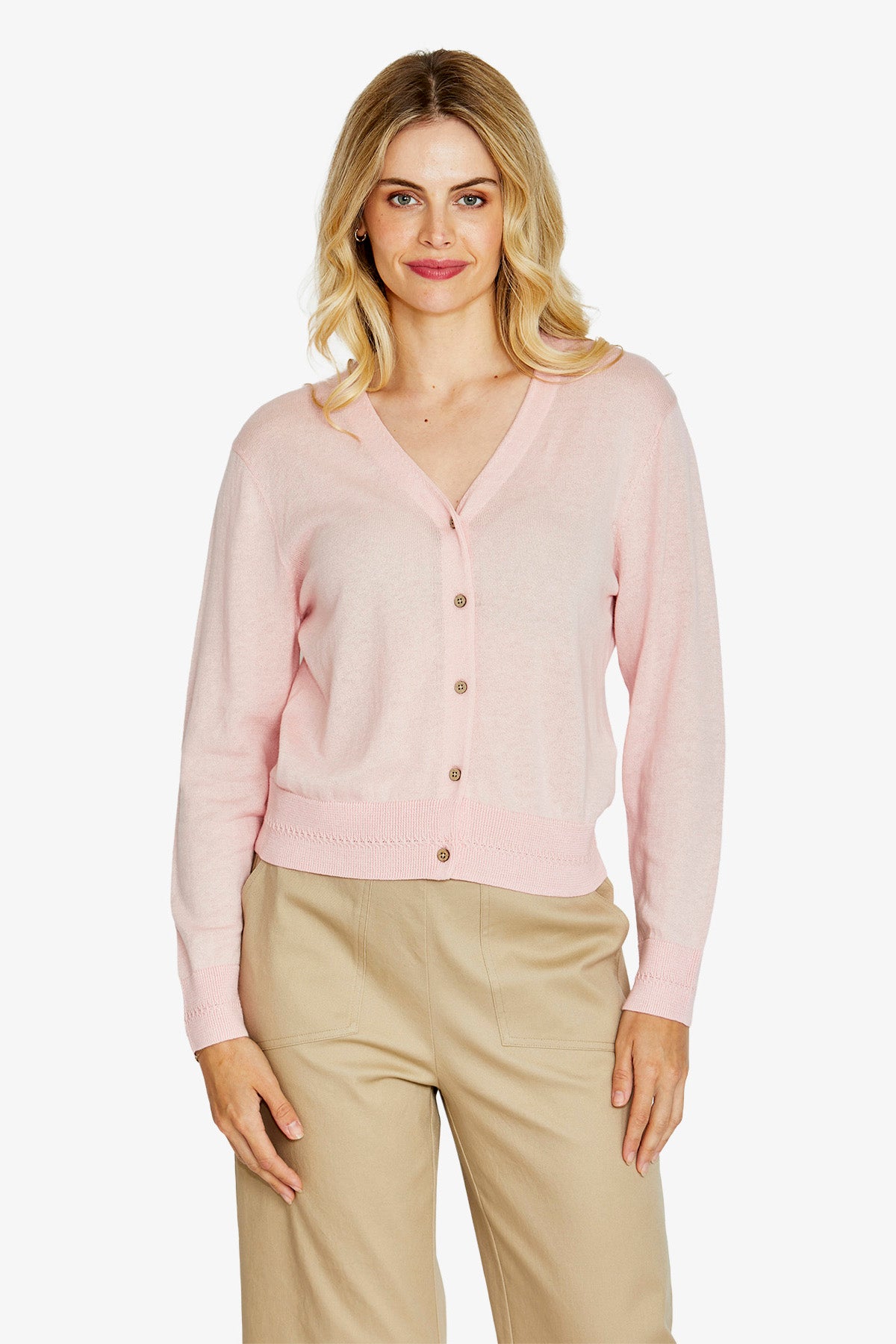 Bev V-Nk Button Cardigan