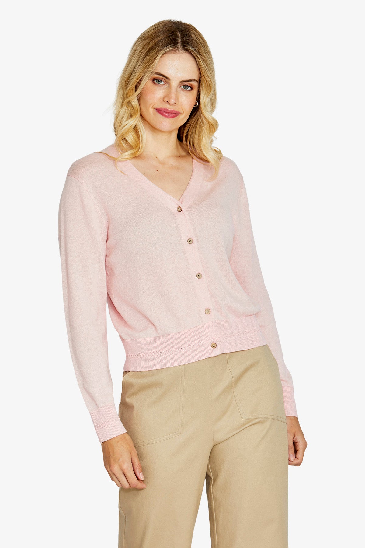 Bev V-Nk Button Cardigan