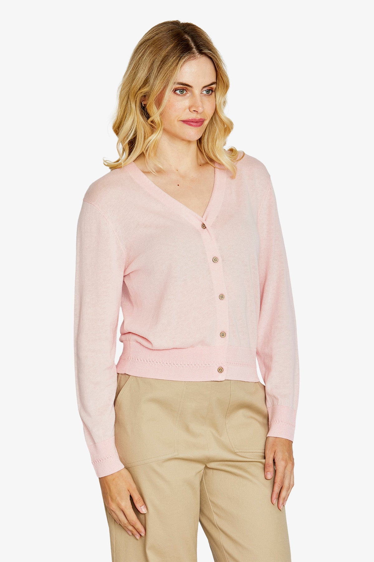 Bev V-Nk Button Cardigan