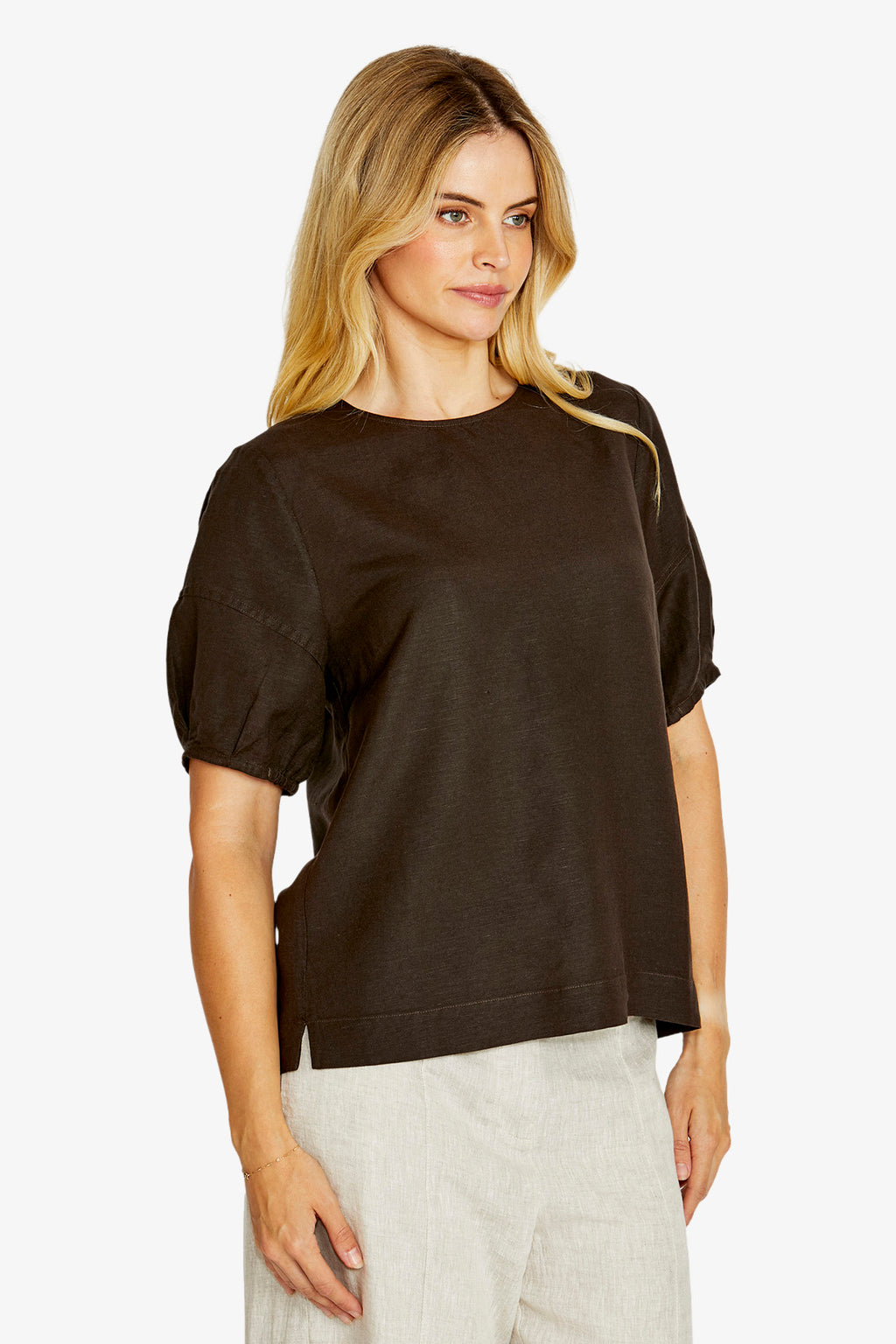 Layla S/Slv Button Back Top