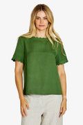 Monica Scallop Neck Short Sleeve Top