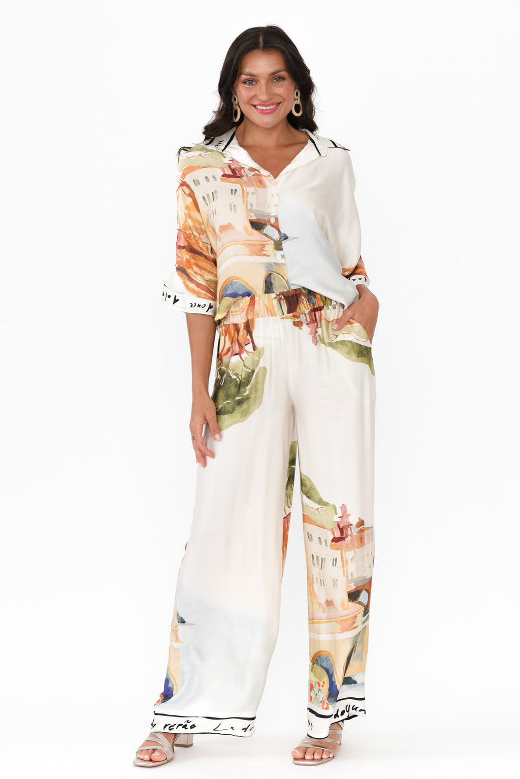 Positano Print Pants