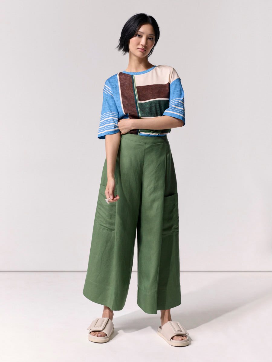 Deep Pleat Pocket Culotte