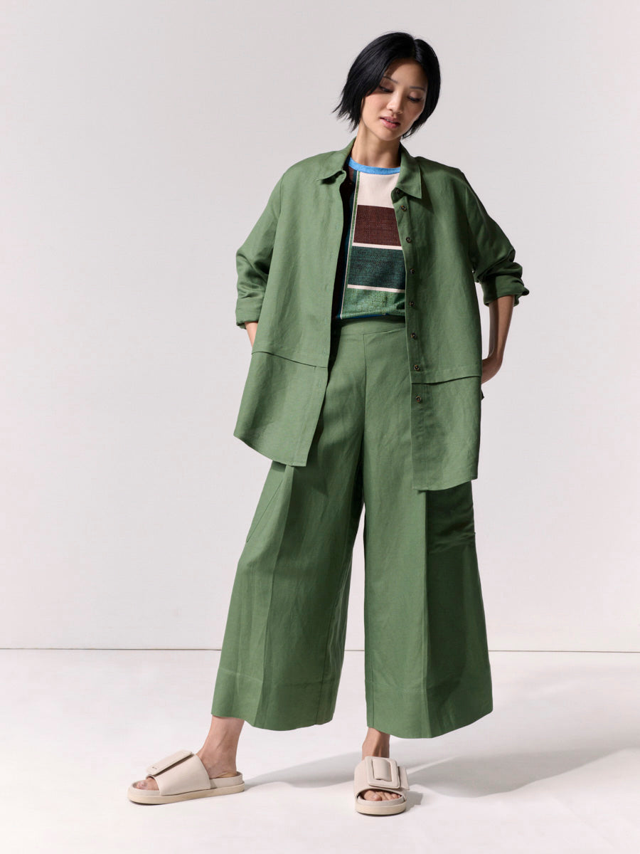 Deep Pleat Pocket Culotte