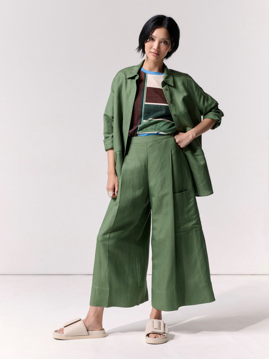 Deep Pleat Pocket Culotte