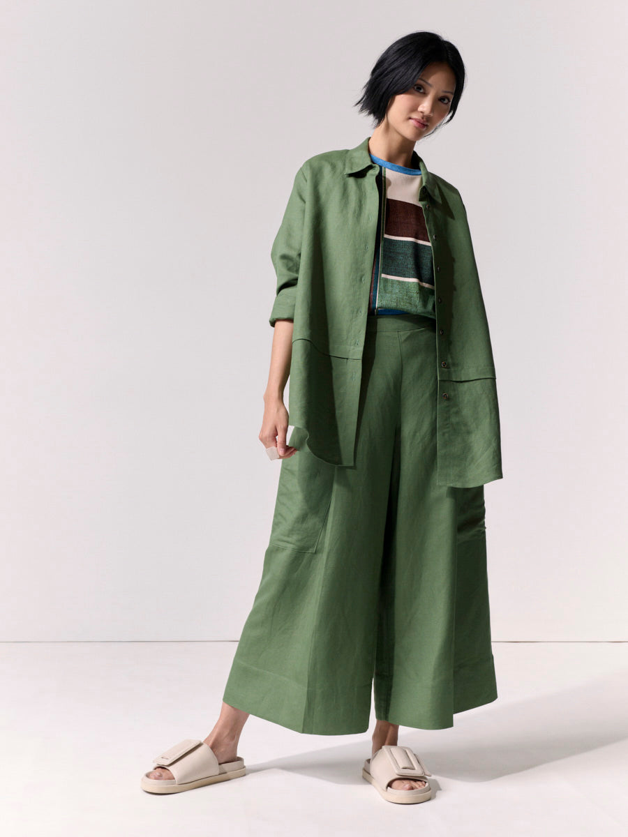 Deep Pleat Pocket Culotte