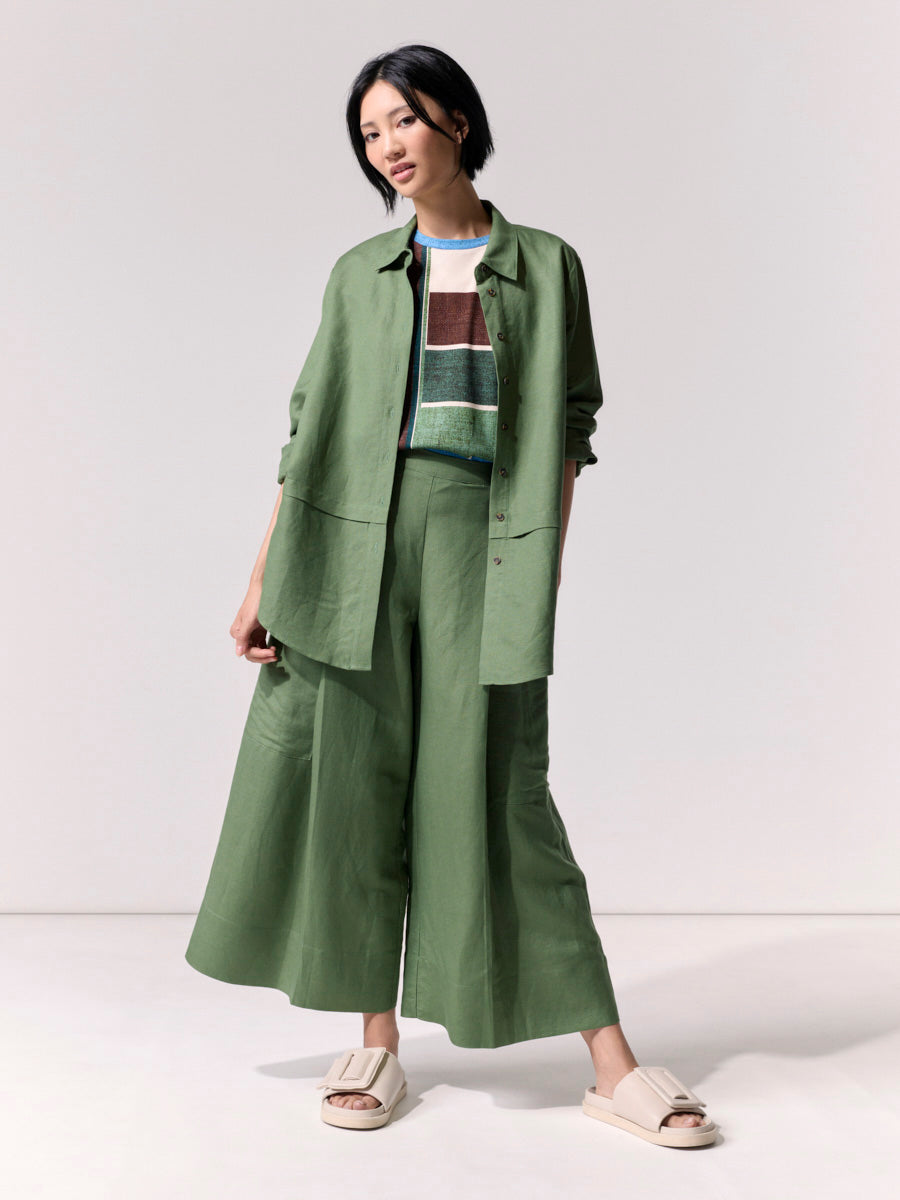 Deep Pleat Pocket Culotte