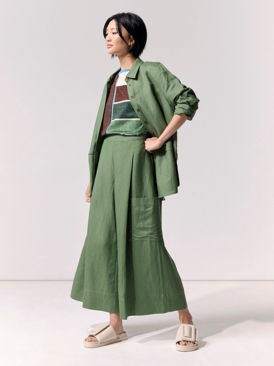 Deep Pleat Pocket Culotte